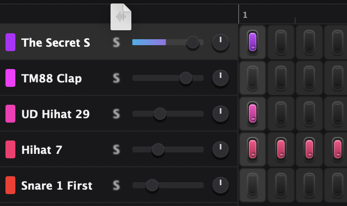 Dragging a lane by its name lifts the audio file out of TrapMan